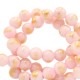 Jade natuursteen kralen 6mm Light pink-gold